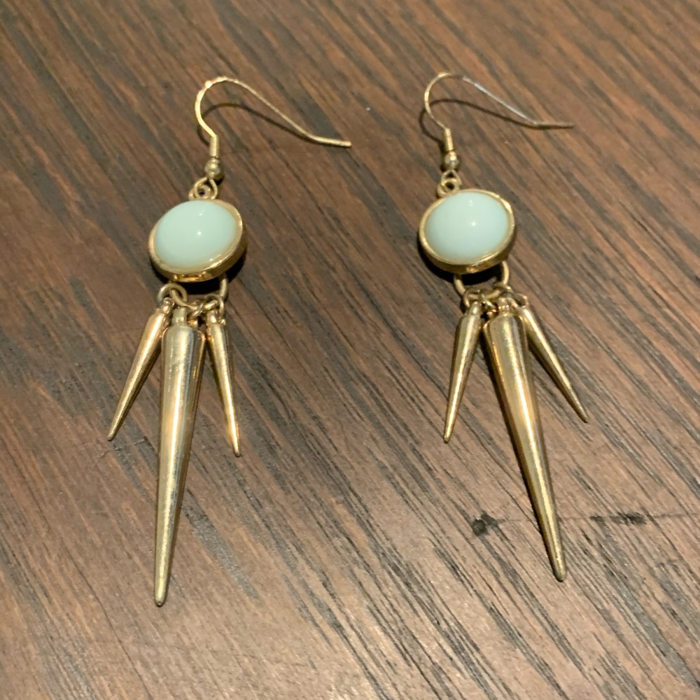 Gold and Mint Statement Earrings